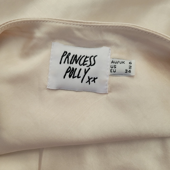 Princess Polly Champagne Hewlett Mini Dress Size 2, Satin Material - Picture 3 of 4